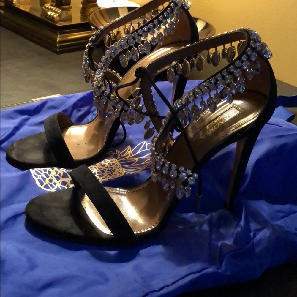 Aquazzura black sandal high heel